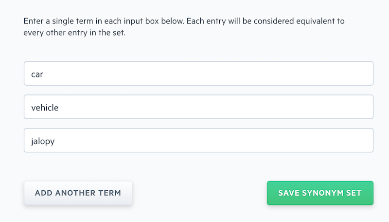 Synonyms Guide Swiftype Documentation